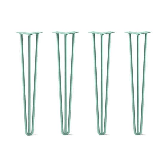 Hairpin Legs Set of 4, 3-Rod Design - Turquoise Powder Coated Finish