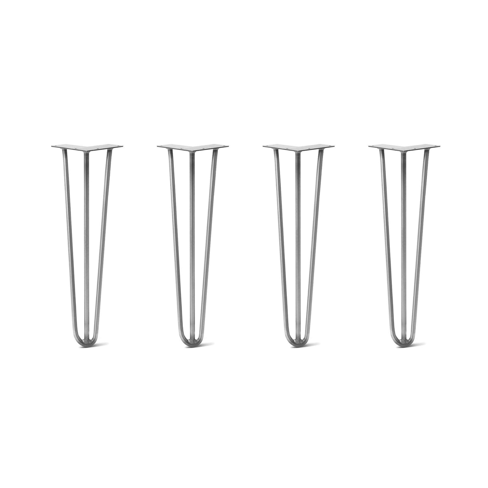 DIY Hairpin Legs - Hairpin Legs Set of 4 - Sizes 4" to 40" Available - Raw Steel & Powder Coated - 3/8" or 1/2" Diameter