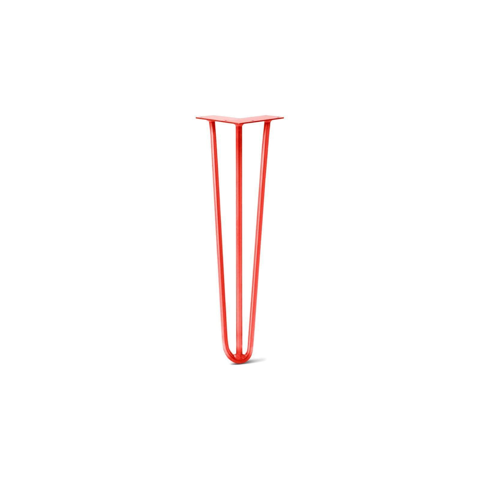 Hairpin Leg (Sold Separately), 3-Rod Design - Orange-Red Powder Coated Finish